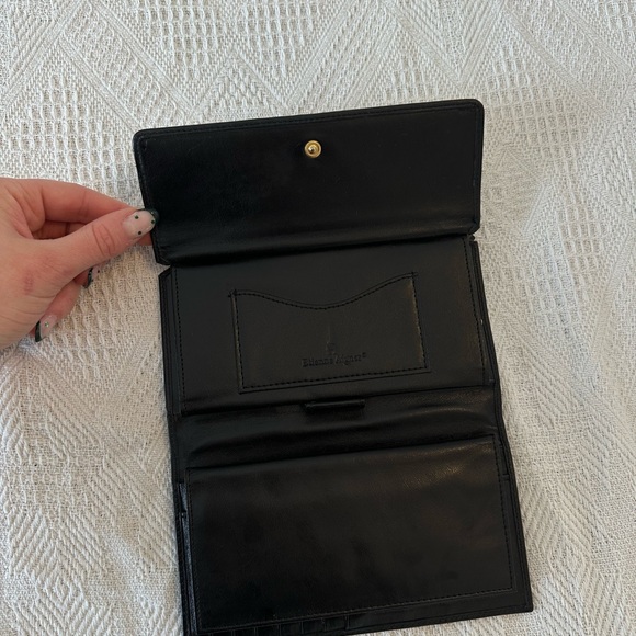 vintage etienne aigner black leather wallet - Picture 2 of 9